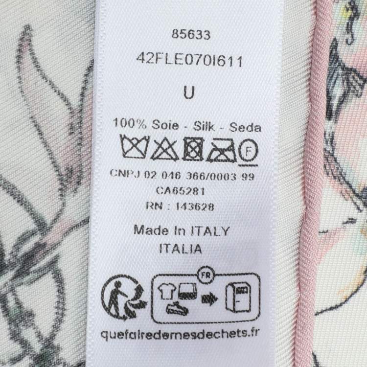 Pre Owned Dior Multicolor Floral Printed Silk Scarf