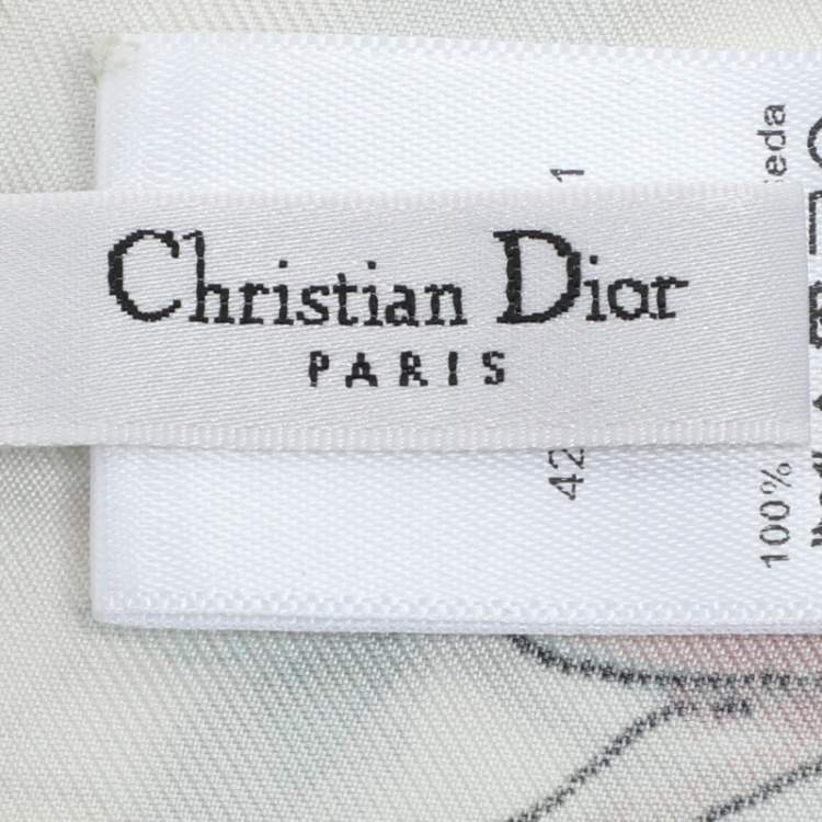 Pre Owned Dior Multicolor Floral Printed Silk Scarf
