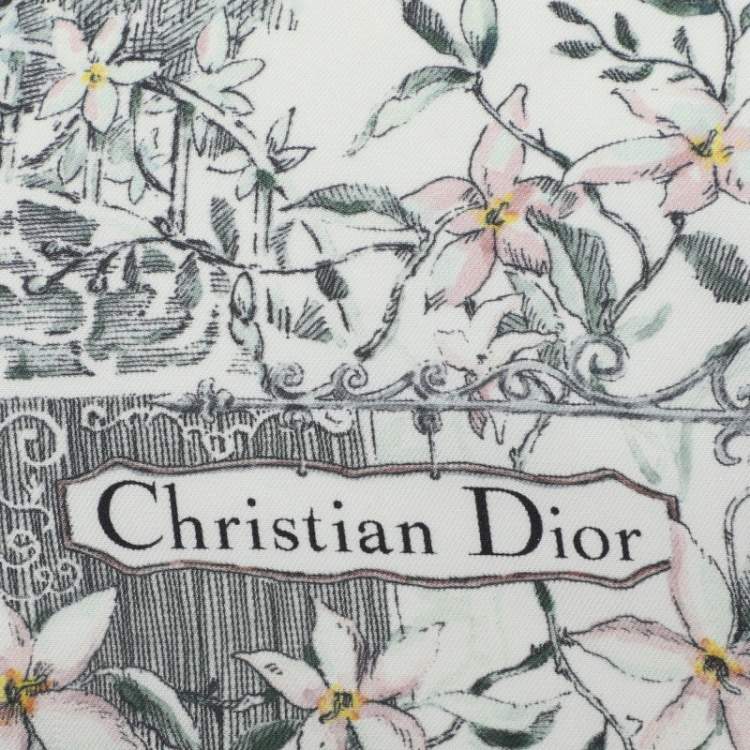 Pre Owned Dior Multicolor Floral Printed Silk Scarf
