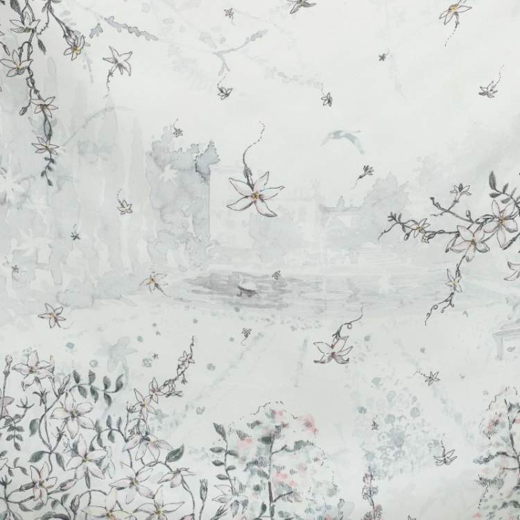 Pre Owned Dior Multicolor Floral Printed Silk Scarf