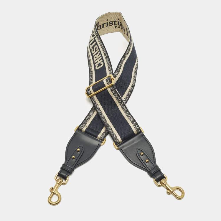 مملوكة مسبقًا حزام حقيبة كتف ديور كانفاس مطرز بشعار وردي/كحلي