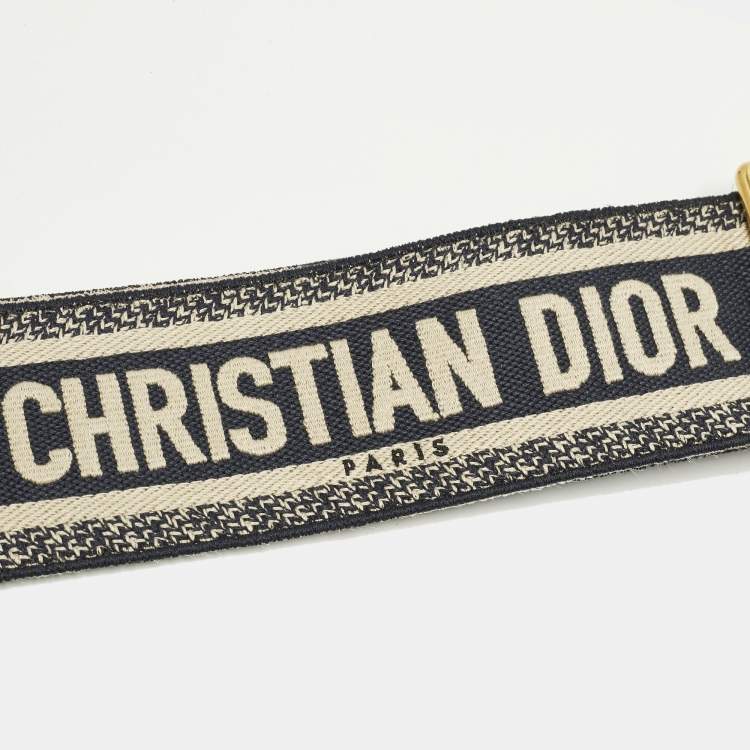 مملوكة مسبقًا حزام حقيبة كتف ديور كانفاس مطرز بشعار وردي/كحلي