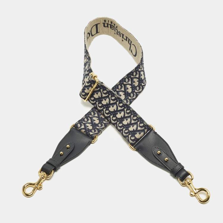 مملوكة مسبقًا حزام حقيبة كتف ديور كانفاس مطرز بشعار وردي/كحلي