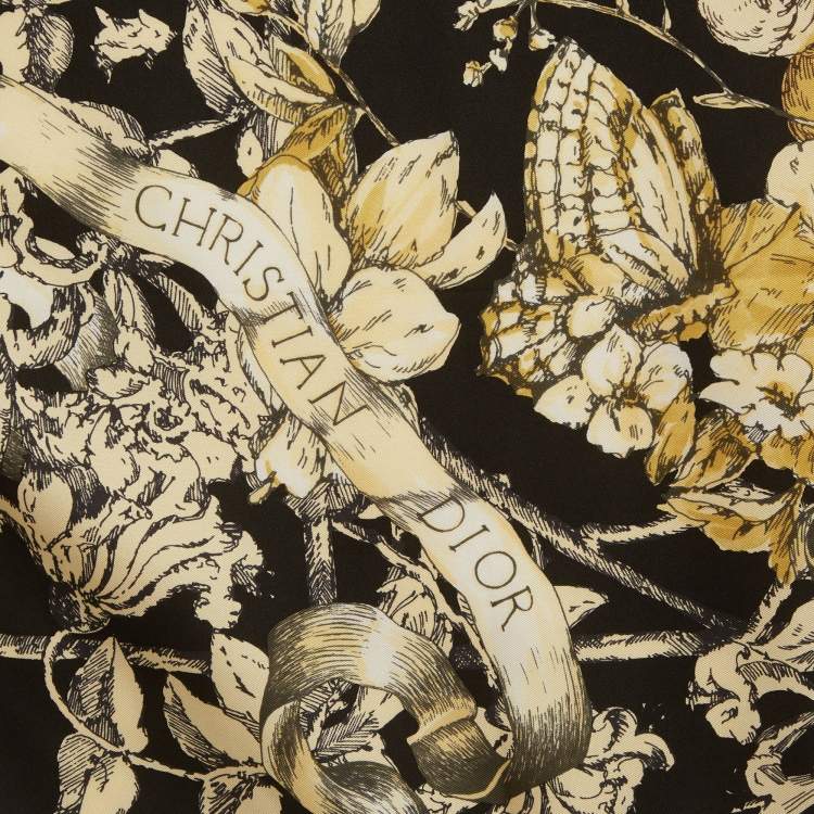 Pre Owned Dior Black La Force Silk Scarf 
