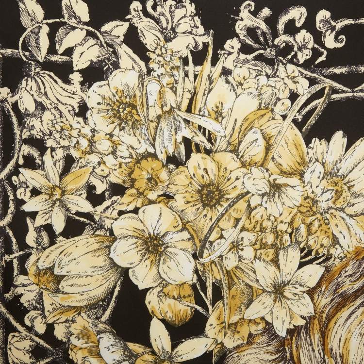 Pre Owned Dior Black La Force Silk Scarf 