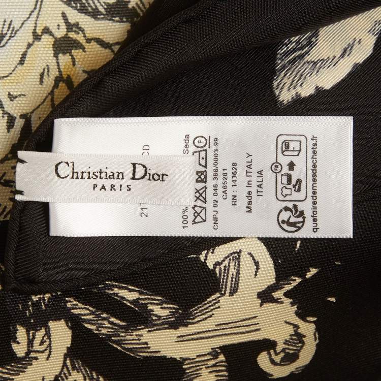 Pre Owned Dior Black La Force Silk Scarf 