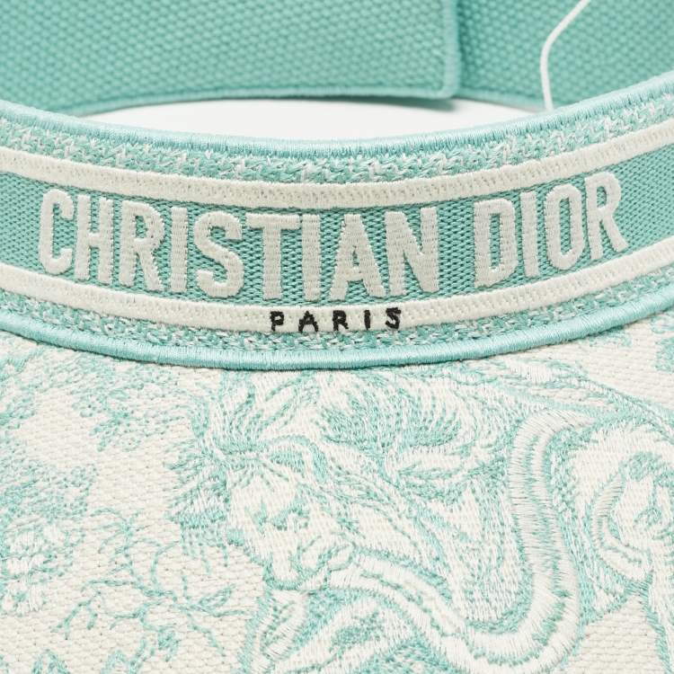 Pre Owned Dior Sea Green Toile de Jouy Canvas Smash Visor