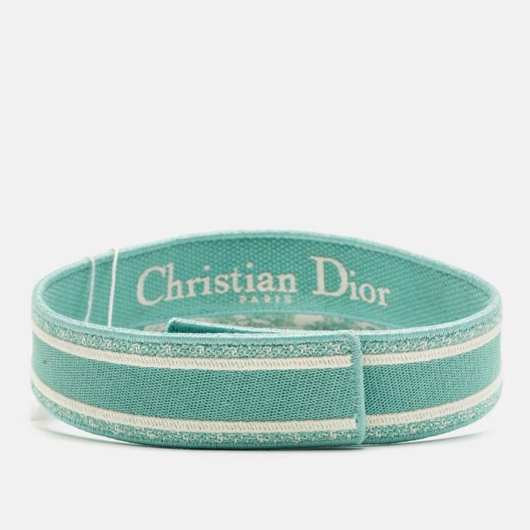 Pre Owned Dior Sea Green Toile de Jouy Canvas Smash Visor