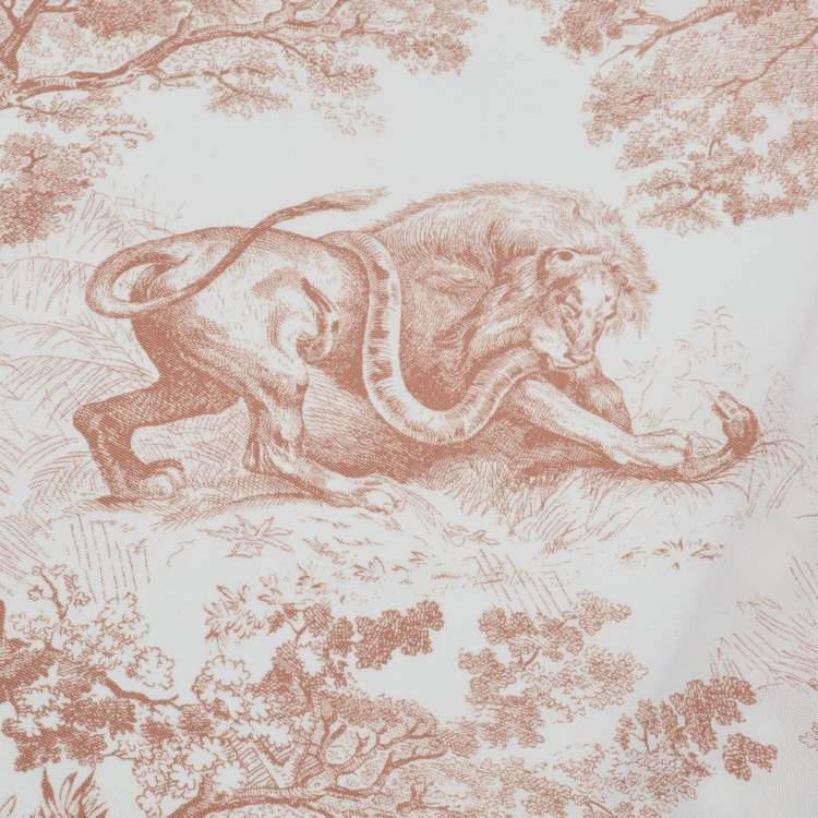 Pre Owned Dior White/Blush Pink Toile de Jouy Sauvage Silk Diamond Scarf