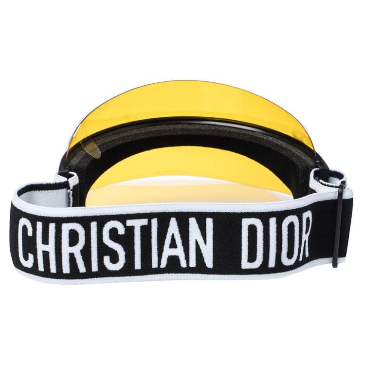 Pre Owned Christian Dior Yellow Dior Club1 Sun Visor