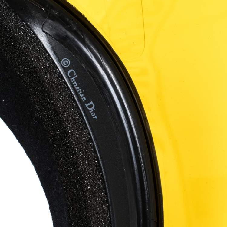 Pre Owned Christian Dior Yellow Dior Club1 Sun Visor