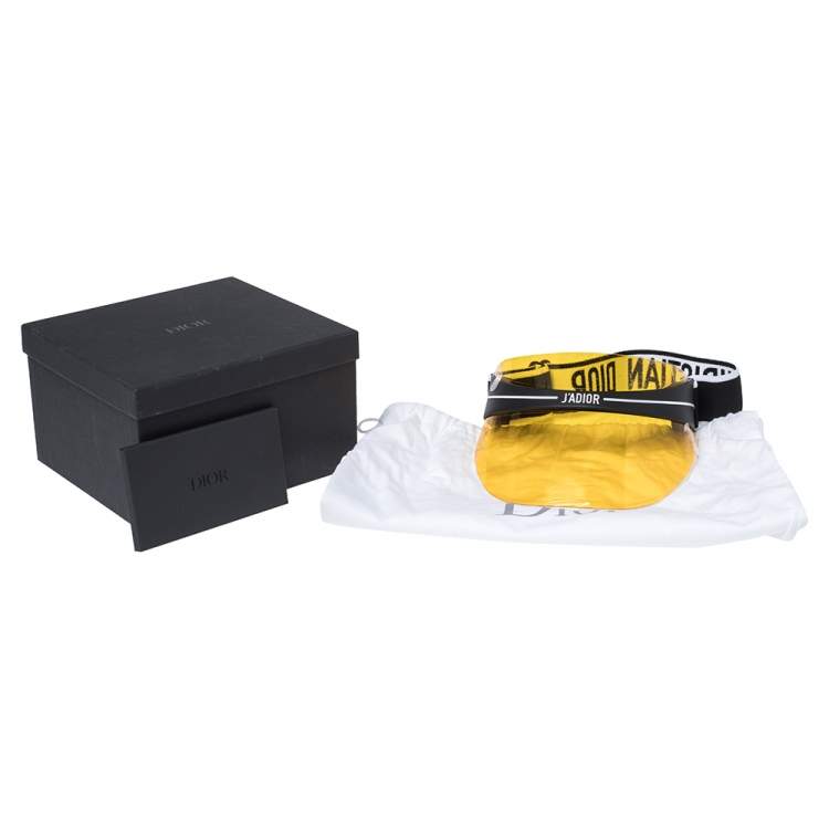 Pre Owned Christian Dior Yellow Dior Club1 Sun Visor