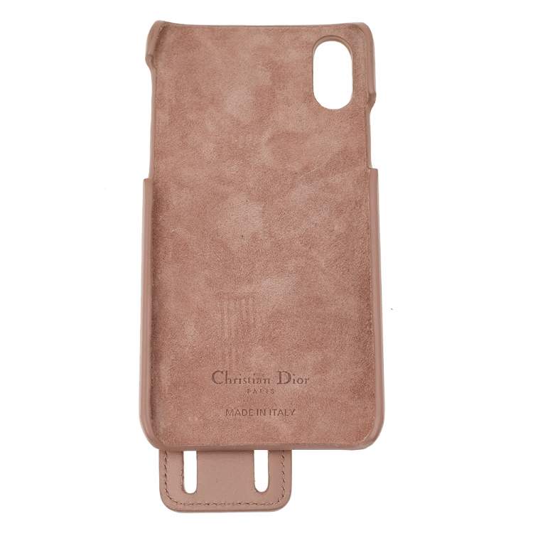 Pre Owned Dior Peach Leather J'Adior iphone XS Cover