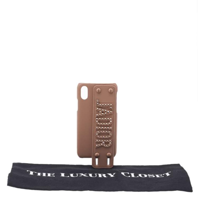 Pre Owned Dior Peach Leather J'Adior iphone XS Cover
