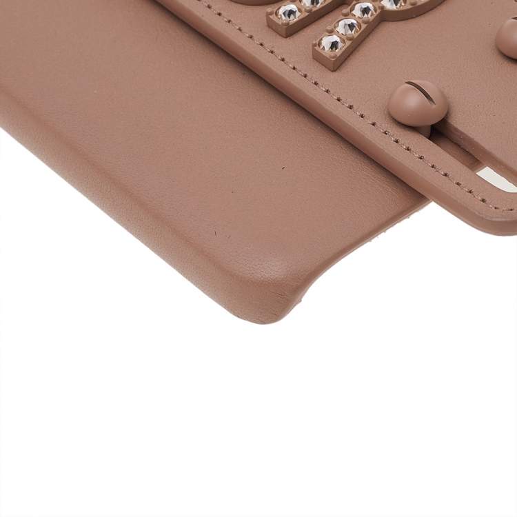 Pre Owned Dior Peach Leather J'Adior iphone XS Cover