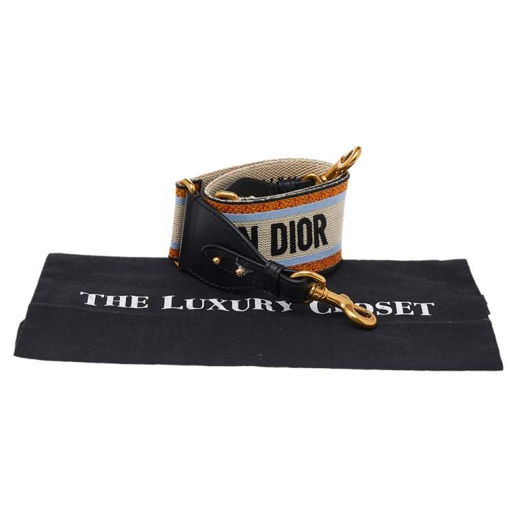 Pre Owned Dior Multicolor Canvas and Leather Shoulder Bag Strap