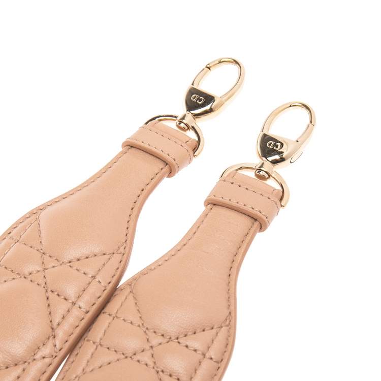 Pre Owned Dior Beige Cannage Leather Shoulder Strap 