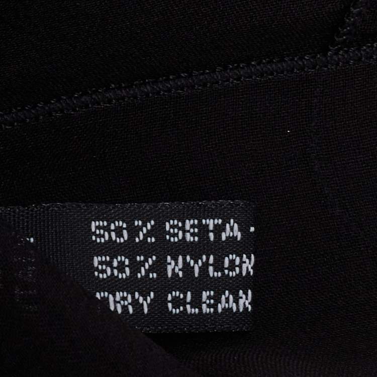 Pre Owned Dior Black Paisley Embroidered Silk & Tulle Scarf 