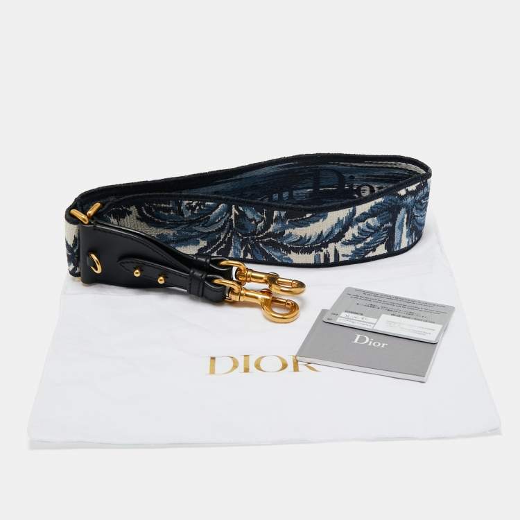 Pre Owned Dior Multicolor Embroidered Canvas and Leather Shoulder Bag Strap
