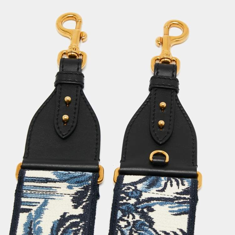 Pre Owned Dior Multicolor Embroidered Canvas and Leather Shoulder Bag Strap
