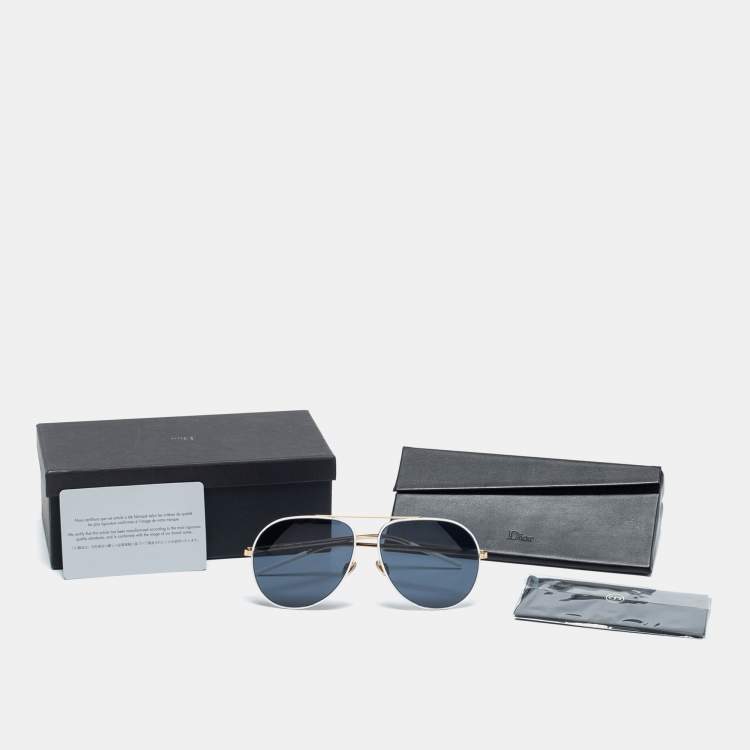 Pre Owned Dior White/Gold Dior Astral B4EKU Aviator Sunglasses