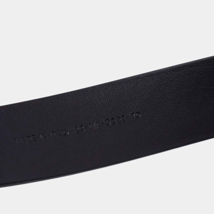 Pre Owned Dior Black Leather CD Logo Buckle Belt 70CM