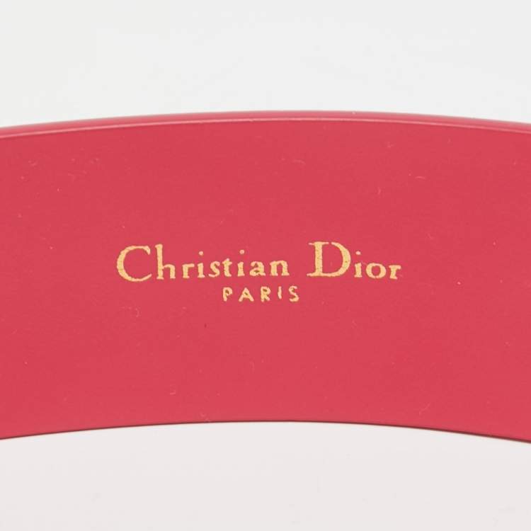 Pre Owned Dior Pink Smooth Leather CD Logo Waist Belt 75CM