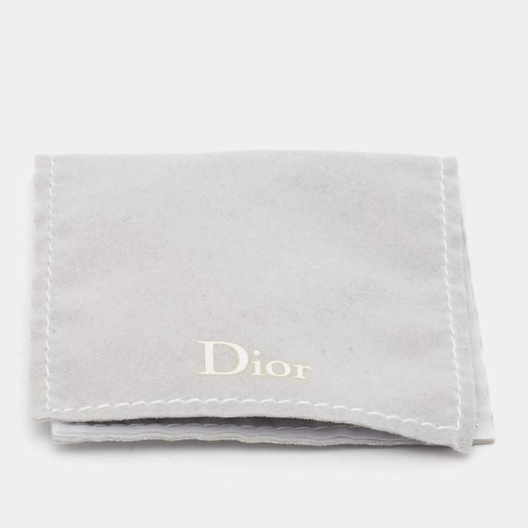 Pre Owned  Dior Floral Enamel Resin Crystals SIlver Tone Clip On Earrings