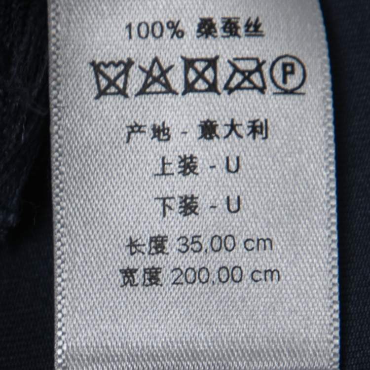 Pre Owned Dior Navy Blue Oblique Silk Stole