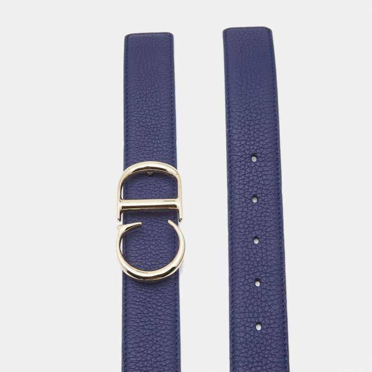 Dior Dark Blue Leather CD Logo Belt 100CM Dior | TLC US
