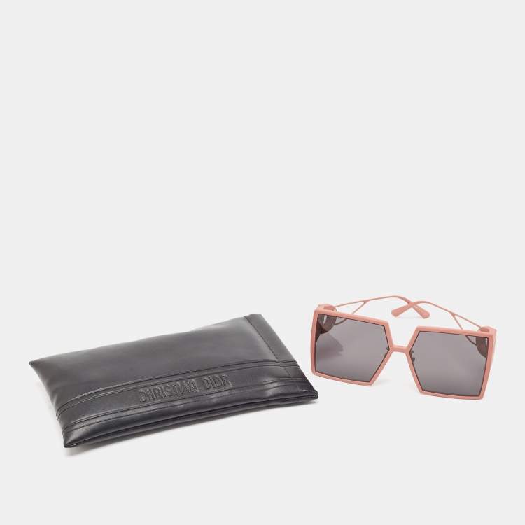 Pre Owned Dior Black/ Matte Pink 30 Montaigne SU Square Sunglasses