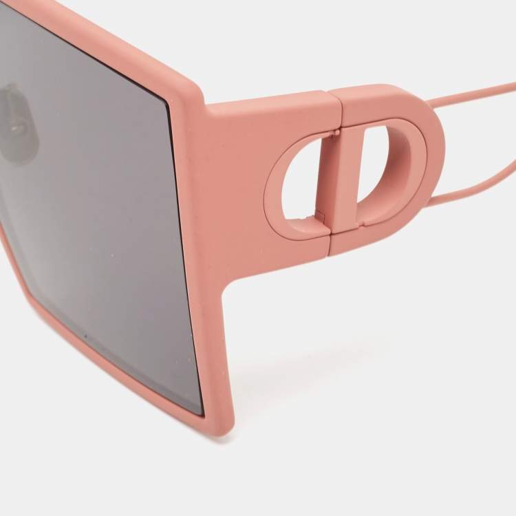 Pre Owned Dior Black/ Matte Pink 30 Montaigne SU Square Sunglasses