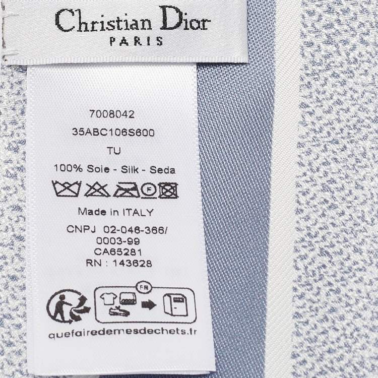 Pre Owned Dior Blue Printed Silk ABCDior S Scille Mitzah 