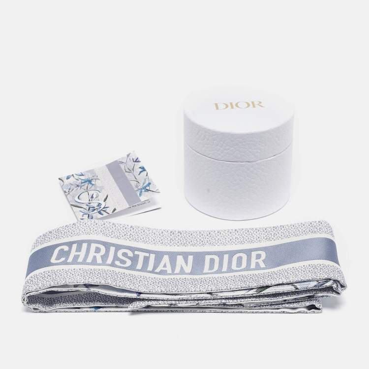 Pre Owned Dior Blue Printed Silk ABCDior S Scille Mitzah 