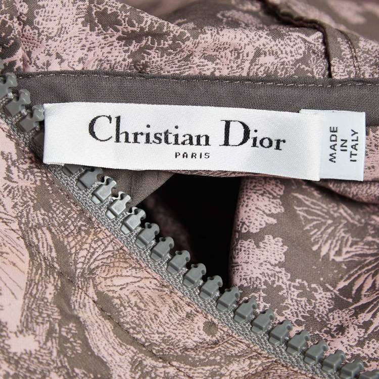 Pre Owned Christian Dior Pink Printed Synthetic Dioriviera Hooded Short Dress M