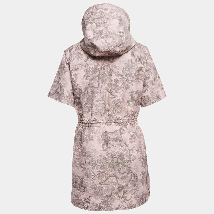 Pre Owned Christian Dior Pink Printed Synthetic Dioriviera Hooded Short Dress M