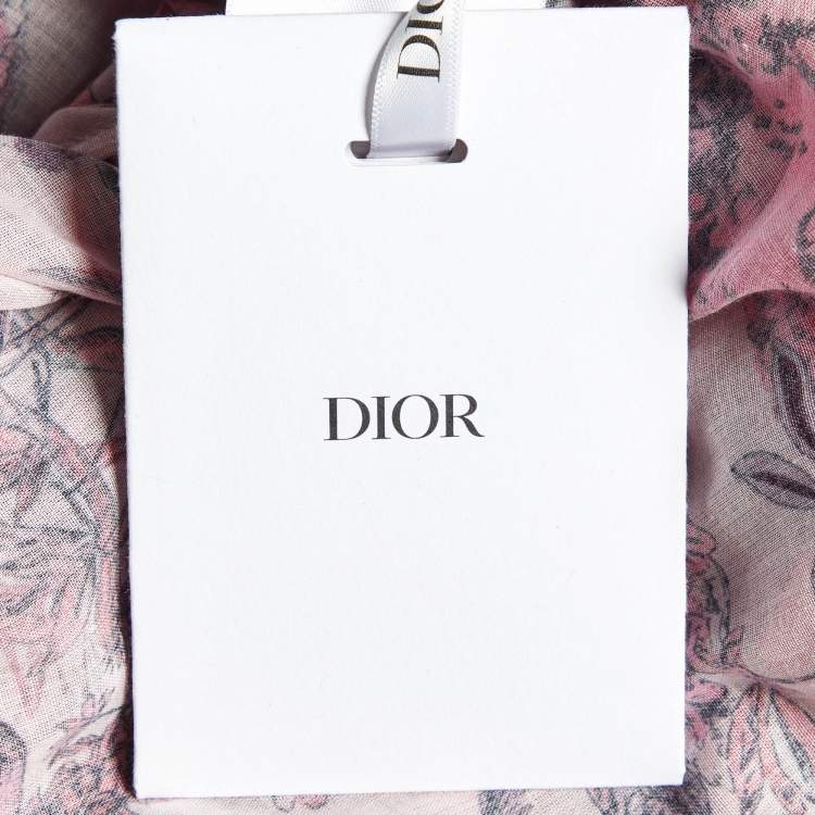 Pre Owned Dior Pink Toile de Jouy Voyage Cotton Long Sleeve Blouse L