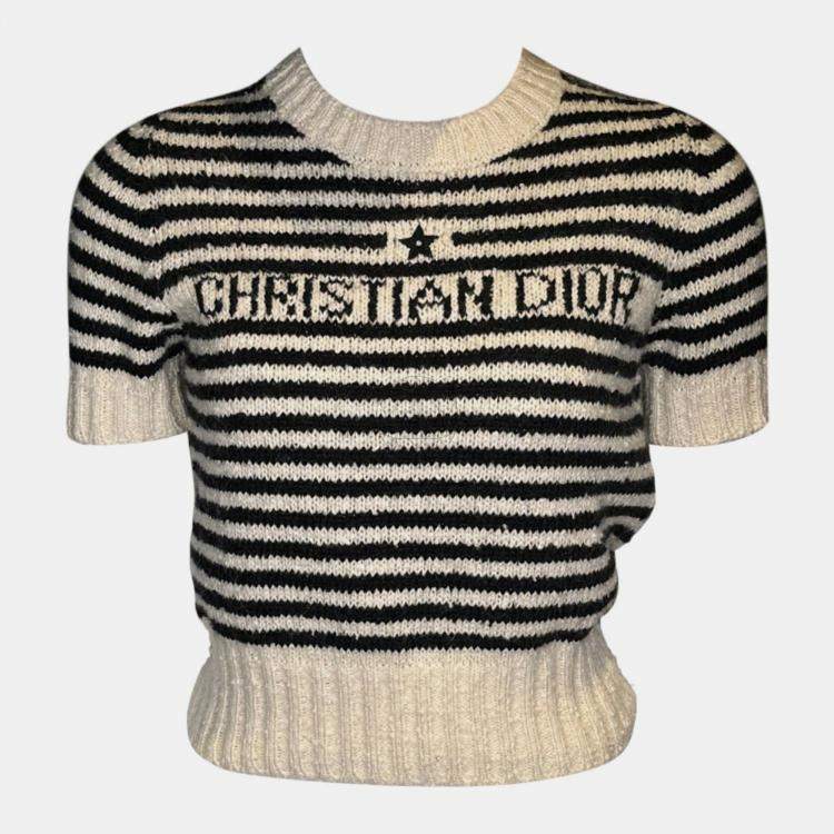 Pre Owned Christian Dior Mariniere Short-Sleeved Sweater