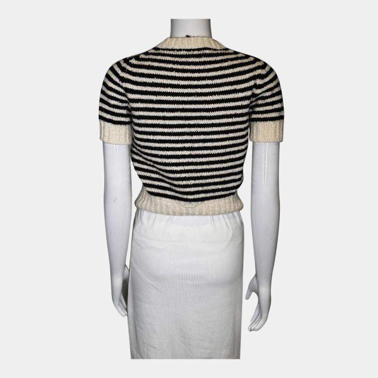 Pre Owned Christian Dior Mariniere Short-Sleeved Sweater