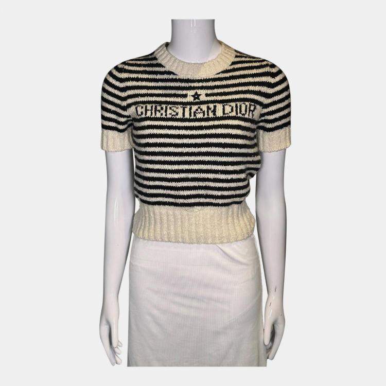 Pre Owned Christian Dior Mariniere Short-Sleeved Sweater