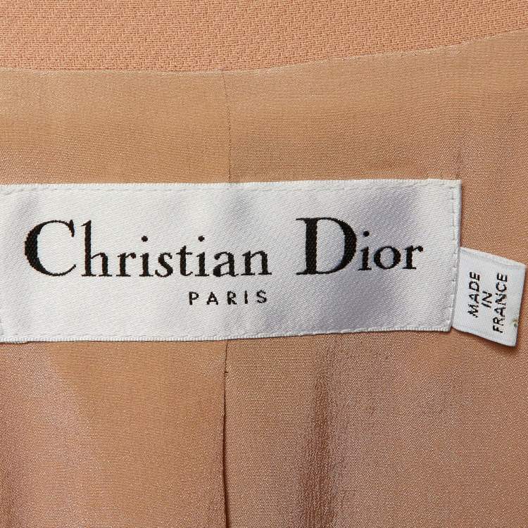 Pre Owned Christian Dior Rose Pink Wool Crepe Button Front Blazer M