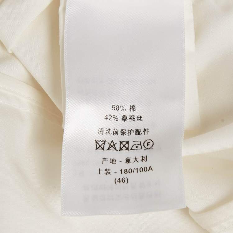 Pre Owned Christian  Dior White Cotton Blend Belted Shirtdress XL