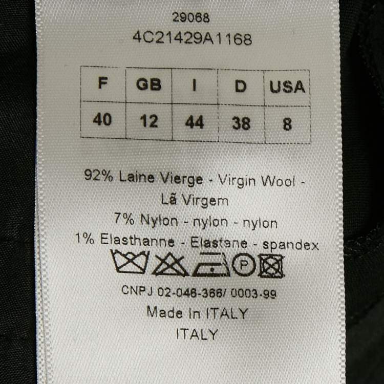 Pre Owned Christian Dior Black Wool Formal Trousers M