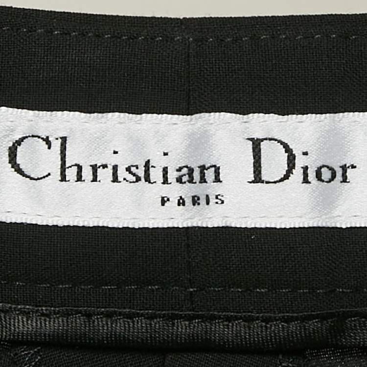 Pre Owned Christian Dior Black Wool Formal Trousers M