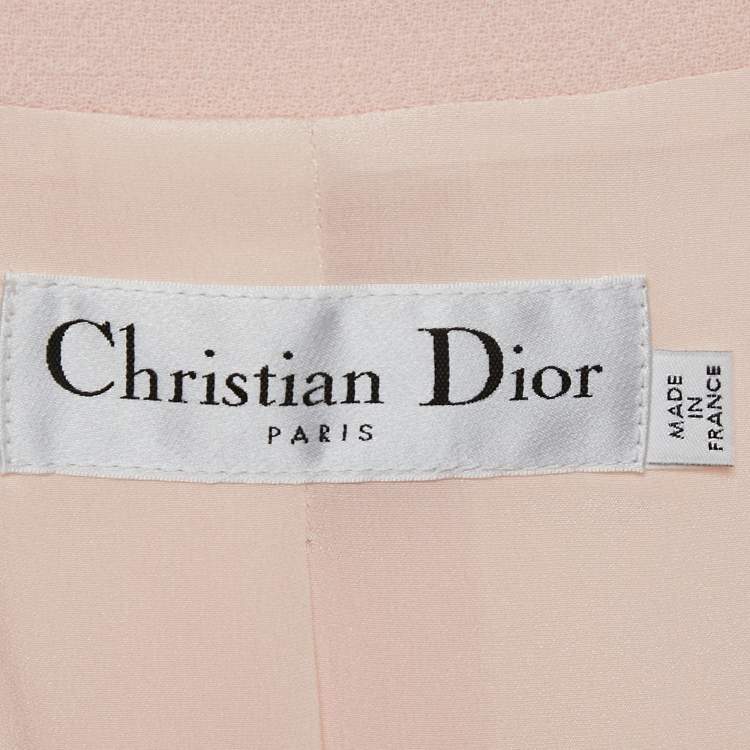 Pre Owned Dior Pink Wool Mid-Length Coat M
