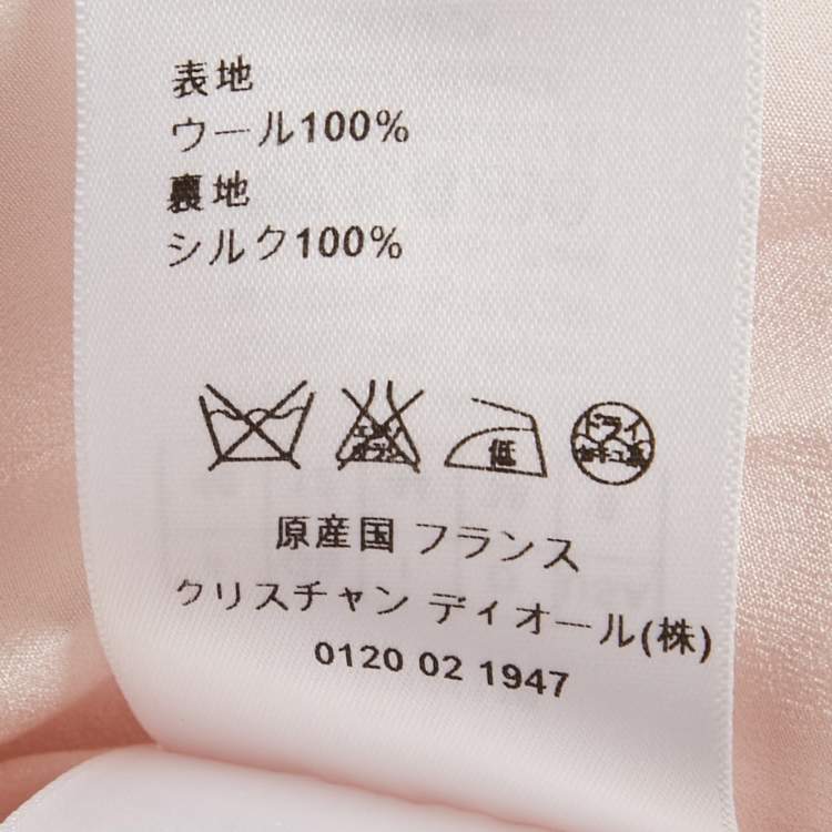 Pre Owned Dior Pink Wool Mid-Length Coat M