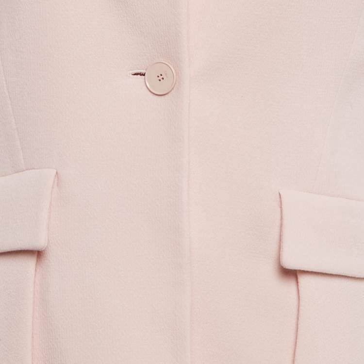 Pre Owned Dior Pink Wool Mid-Length Coat M