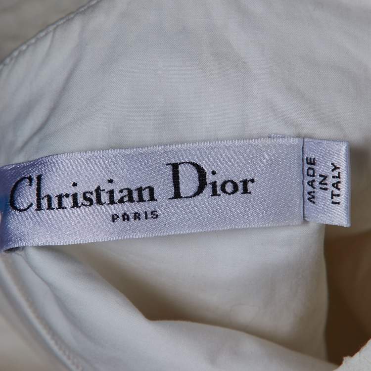 Pre Owned Christian Dior White Textured Dress Maxi Dress M