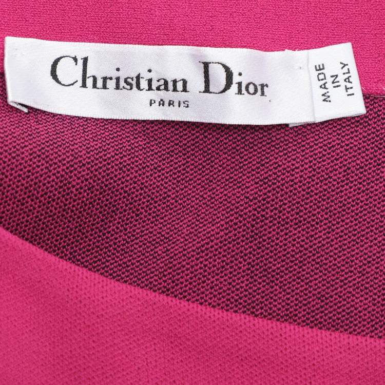 Pre Owned Dior Pink Jersey Miss Dior Print Mini Skirt S