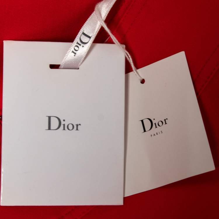 Pre Owned Dior Coral Wool & Silk Flared Skirt M